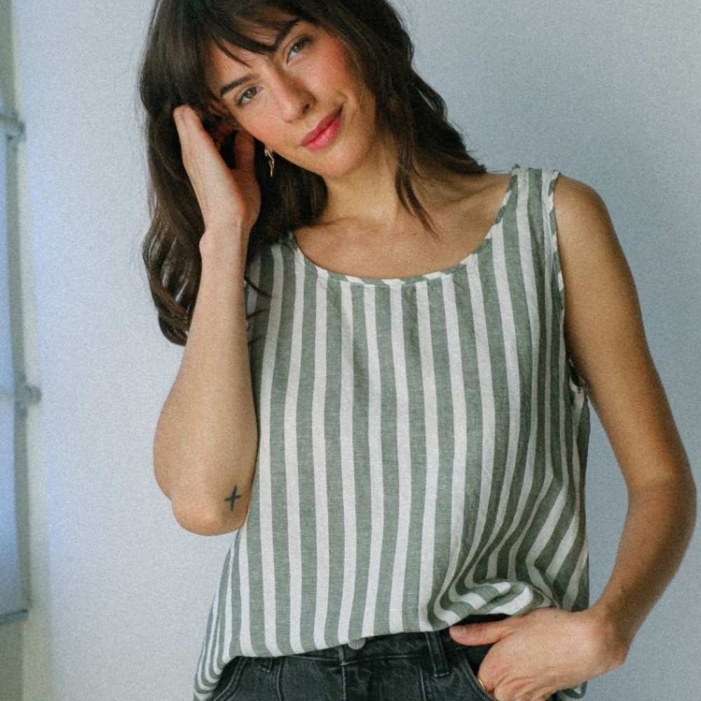 NWT - Vintage 90’s Linen Boxy Tank by Chico’s size M / L